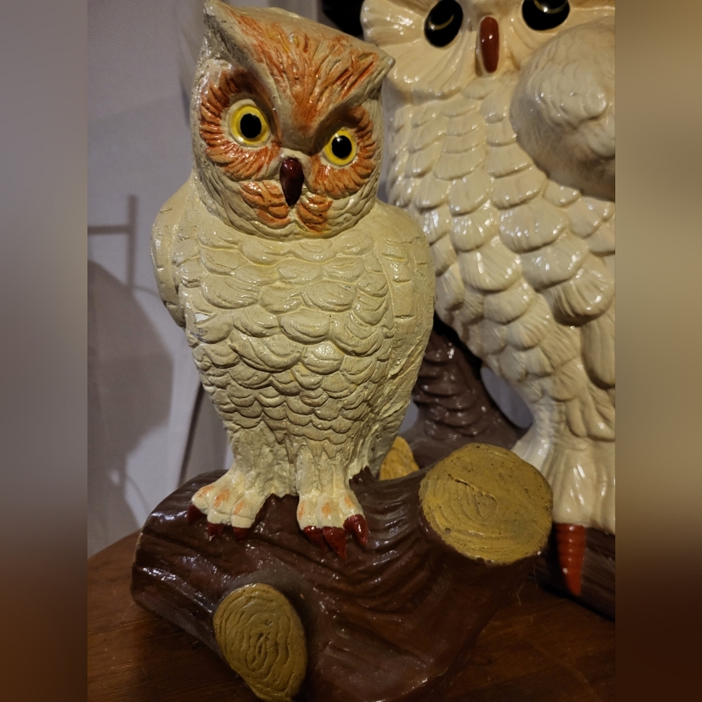 Vintage Handmade Ceramic Owls '60s